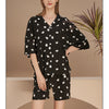 Cute Black Ghost Print Short Pajama Set