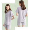 Women's Notched Collar Couple Short Pajama Set