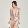 100% Mulberry Silk Sexy Lace V-Neck Sling Nightdress