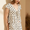 Fly Sleeves Polka Dots Printed Pajama Short Set