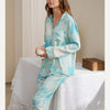 Blue Tie-dye Print Pajama Set