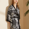 Black Ink Painting Printed Robe