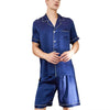 Men's Short Sleeve Shorts Heavyweight Silk Pajama Set