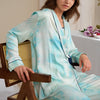 Blue Tie-dye Printed Pajama Set