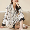 Cute Print Lace Trimmed Pajama Set