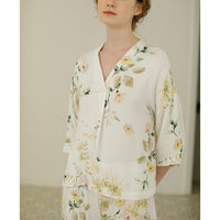 Floral Print V Neck Pajama Set