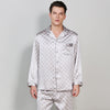 16 Momme 100% Mulberry Silk Men's Printed Long Sleeve Pajamas Set