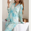 Blue Tie-dye Print Pajama Set