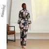 Black Floral Printed Pajama Set