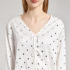 White Polka Dots Print Pajama Set