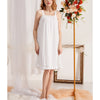 White Square Neck Sleeveless Nightgown