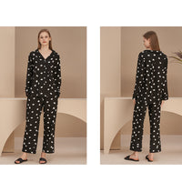 Cute Black Ghost Print Pajama Set