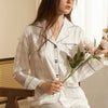 White Diamond Check Print Satin Pajama Set