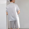 Men's Short Sleeve Shorts Heavyweight Silk Pajama Set