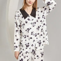 Floral Print Satin Pajama Set