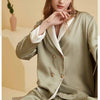 Green Shawl Collar Fleece Pajama Set