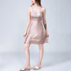 Eyelash Lace Panel Silk Cami Sleep Dress