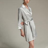 Notched Collar Satin Robe