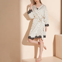 Apricot Polka Dots Printed Pajama Set