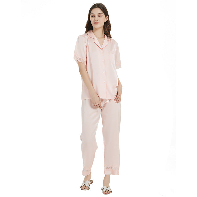 Polka Dot Jacquard Short Sleeve Pajamas