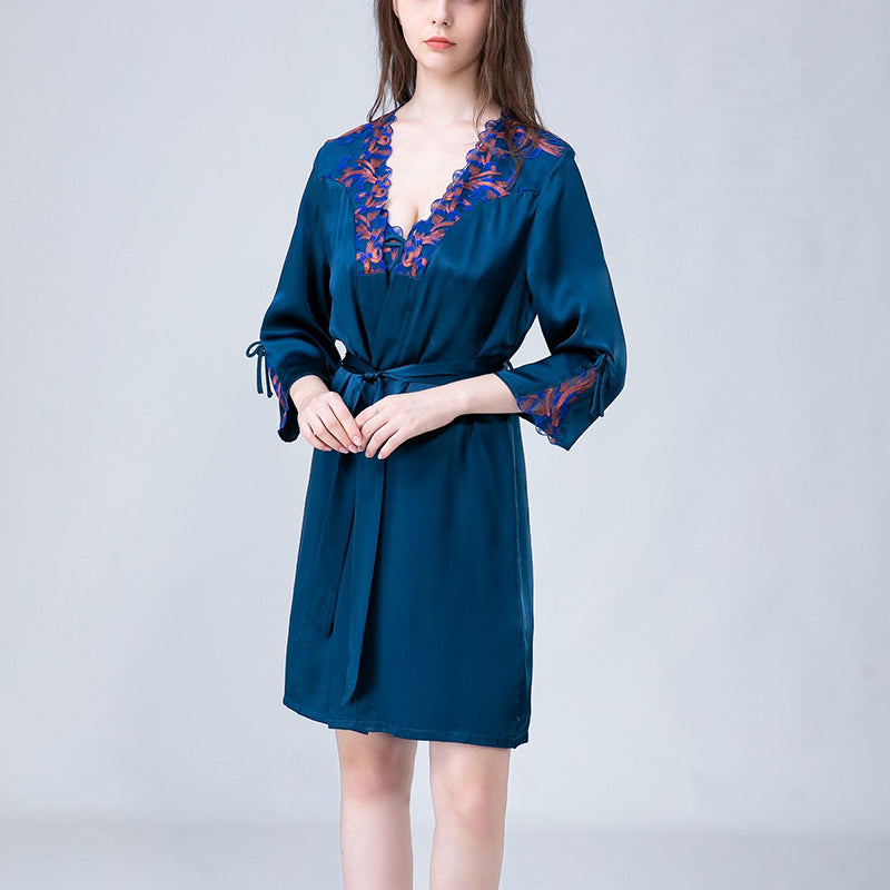 Embroidery Lace Nightdress and Robe Set