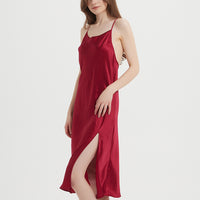 Silk Suspender Long Dress Sexy Suspender Pajamas