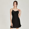 100% Mulberry Silk Sexy Lace V-Neck Sling Nightdress