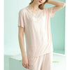 Lace Trimmed Modal Pajama Set