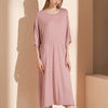 Pink Round Neck Tie Waist Sleepdress