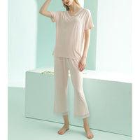 Lace Trimmed Modal Pajama Set
