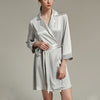 Notched Collar Satin Robe