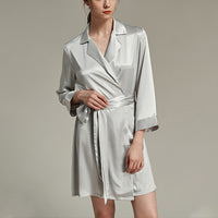 Notched Collar Satin Robe