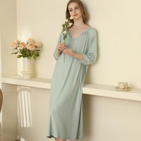Extra Long Thin Solid Color One Piece Nightgown