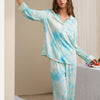 Blue Tie-dye Print Pajama Set