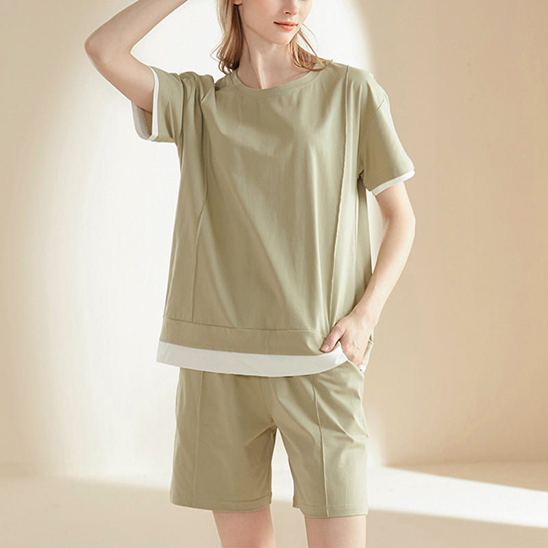 Women's Green Couple Short Pajama Set