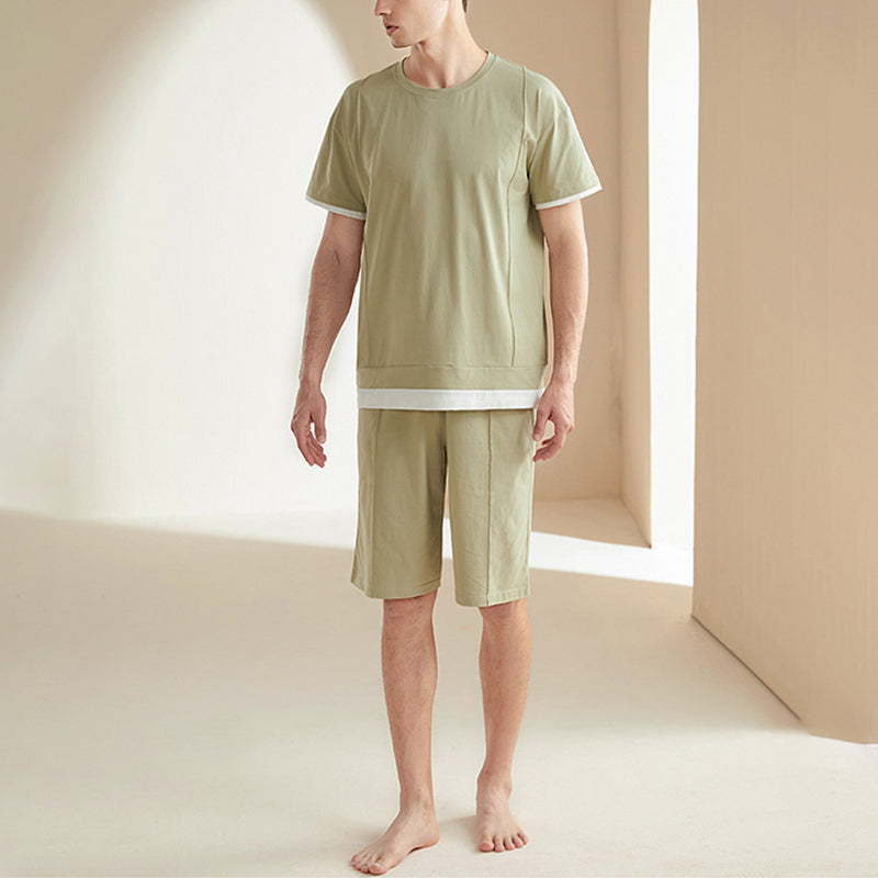 Men's Green Couple Short Pajama Set