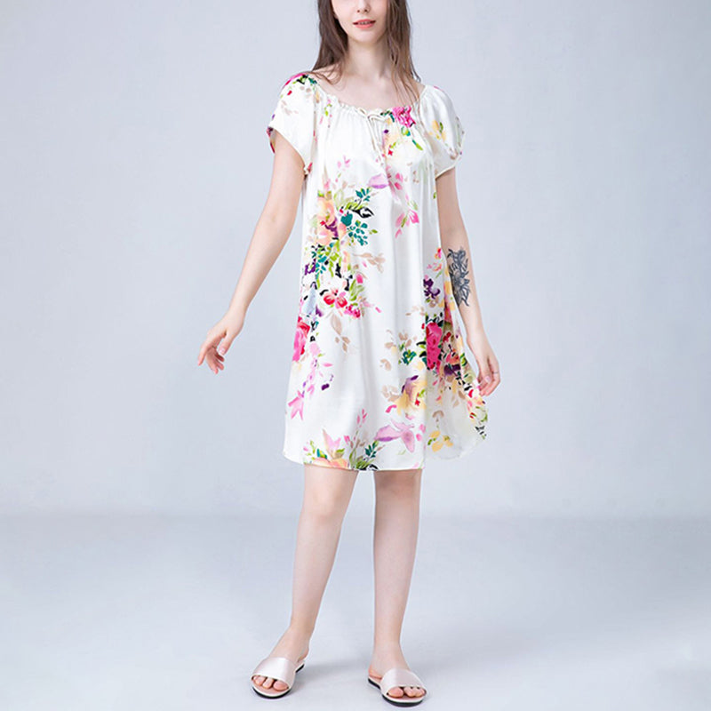 Floral Print Silk Nightdress