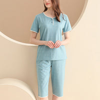 Women's Check Print Couple Pajama Set