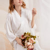 White Satin Kimono Style Robe