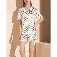 Apricot Polka Dots Print Pajama Set