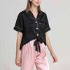 Black Short Sleeves Pajama with Pink Pants