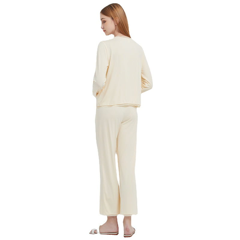 Long Sleeve Modal Pajamas In Yellow