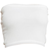 White Silk Threaded Tube Top