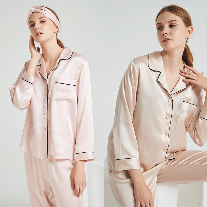 Classic Trimmed Silk Pajama Set