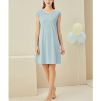 Round Neck Capped Sleeved Sleepdress