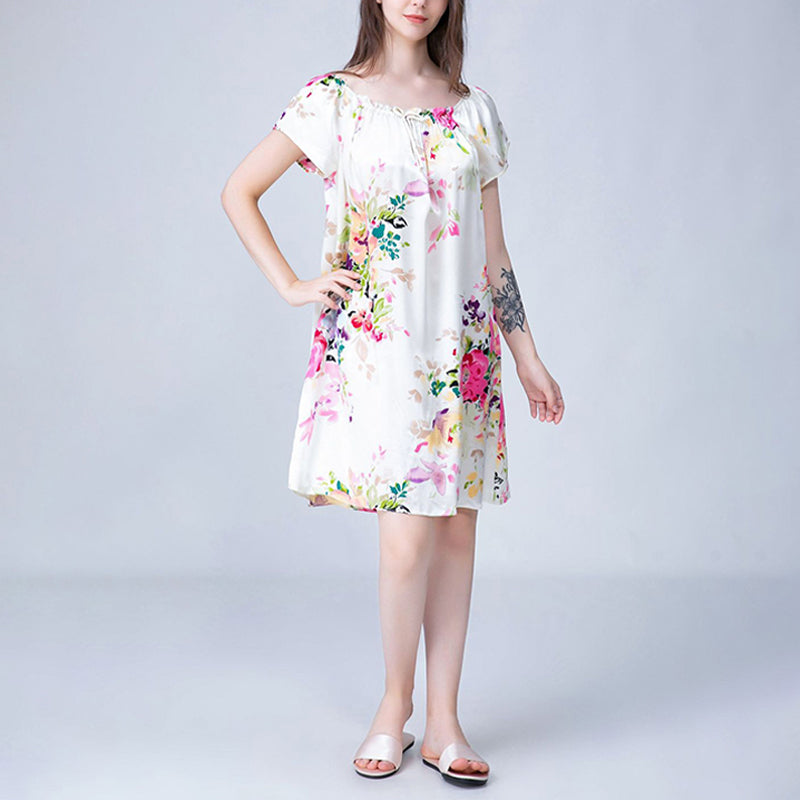 Floral Print Silk Nightdress