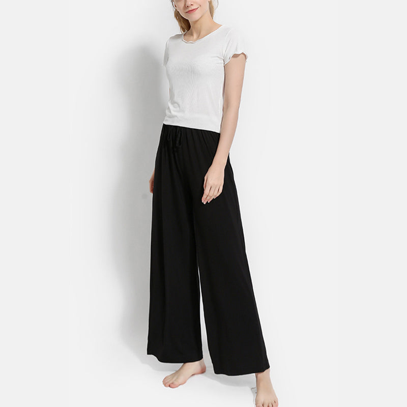 High-waisted Modal Loose-fit Wide-leg Pants