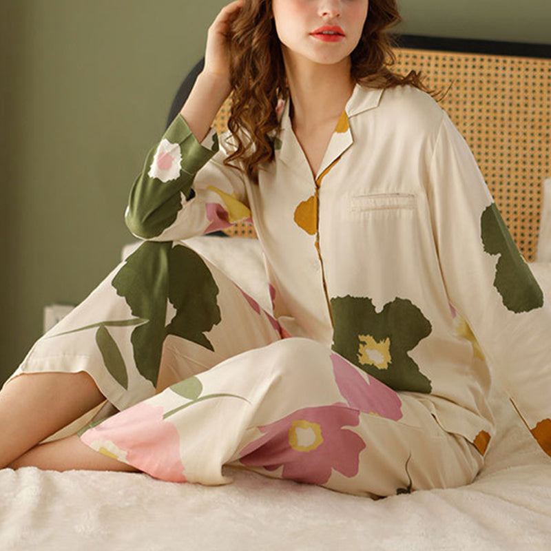 Flowers Print Pajama Set