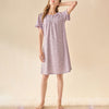 Flowers Printed Short Sleeves Sleepdress