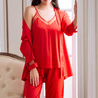 Mesh V-neck Pajama Set